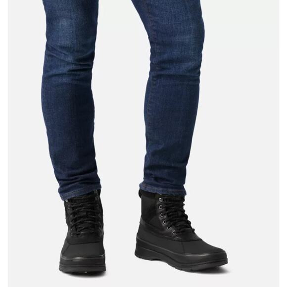 Sorel Sz 11.5 Black/Jet Ankeny II 200g Boots Waterproof Insulated Lace Up P33-10 - Picture 1 of 11